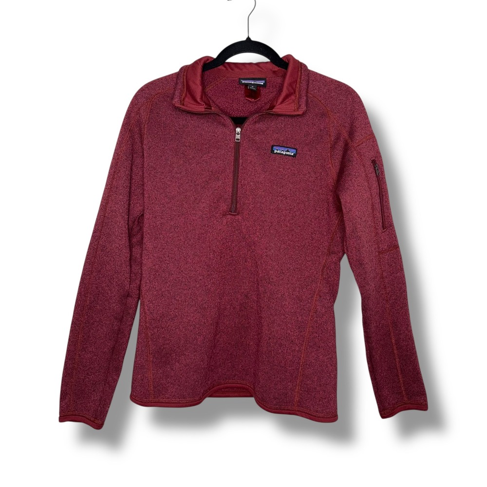Patagonia‎ Better Sweater Pullover Womens Medium Red Excellent 1/4 Zip 25618